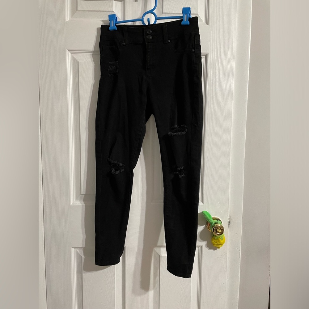 Blue Savvy black distressed skinny jeans